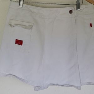White denim mini-skirt